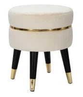 Sgabello Paris Crema/Gold Cm Ø 35X40,5