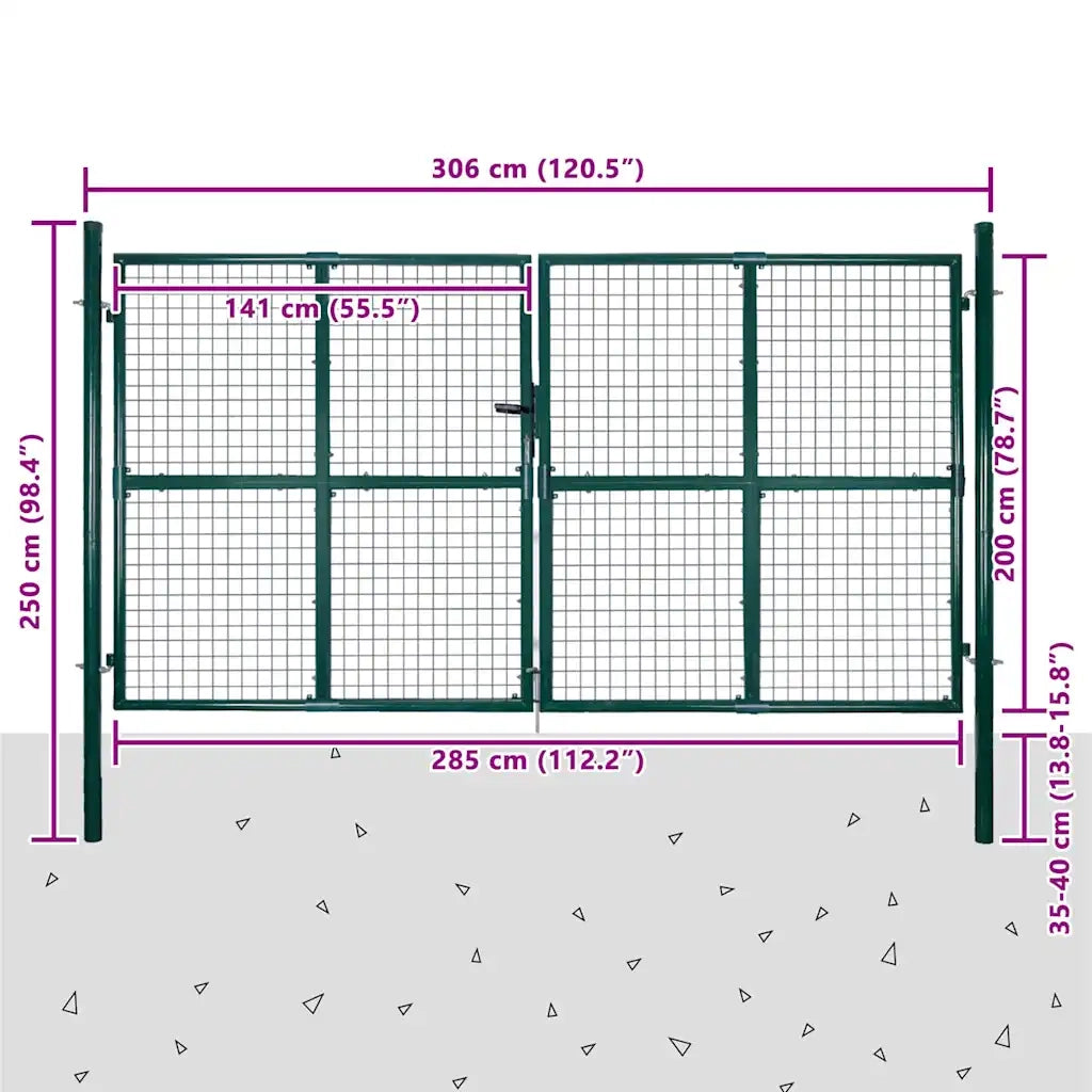 Cancello da Giardino in Rete per Recinzione, Porta, Griglia da Parete 300x200 cm 140926