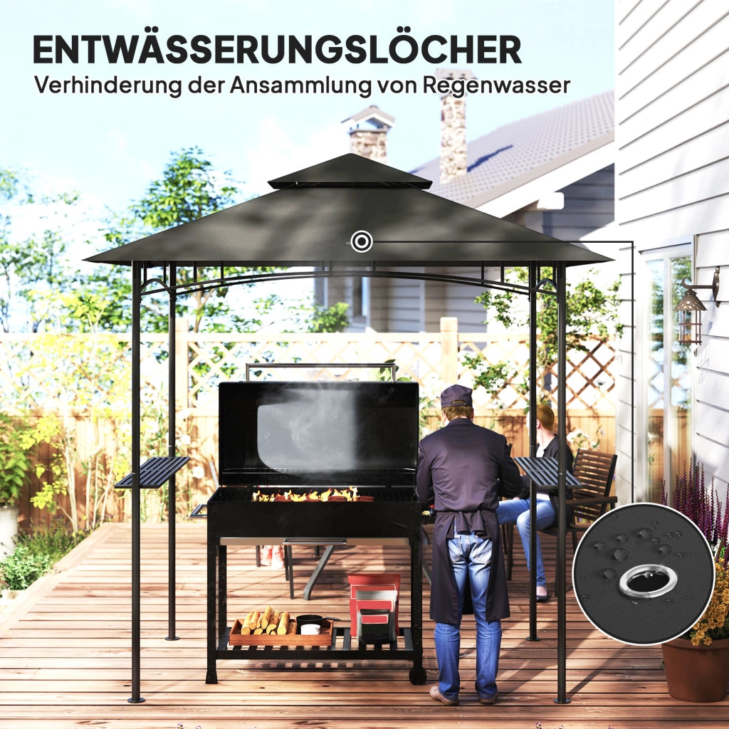 Pergola da Giardino con LED ¨C zephmum ¨C Grigio 240x150x258 cm