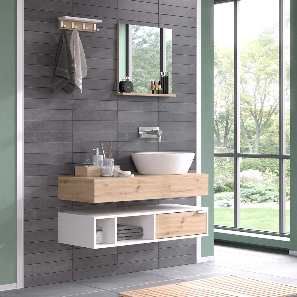 Vicco Set di mobili da bagno Bianco 4 parti