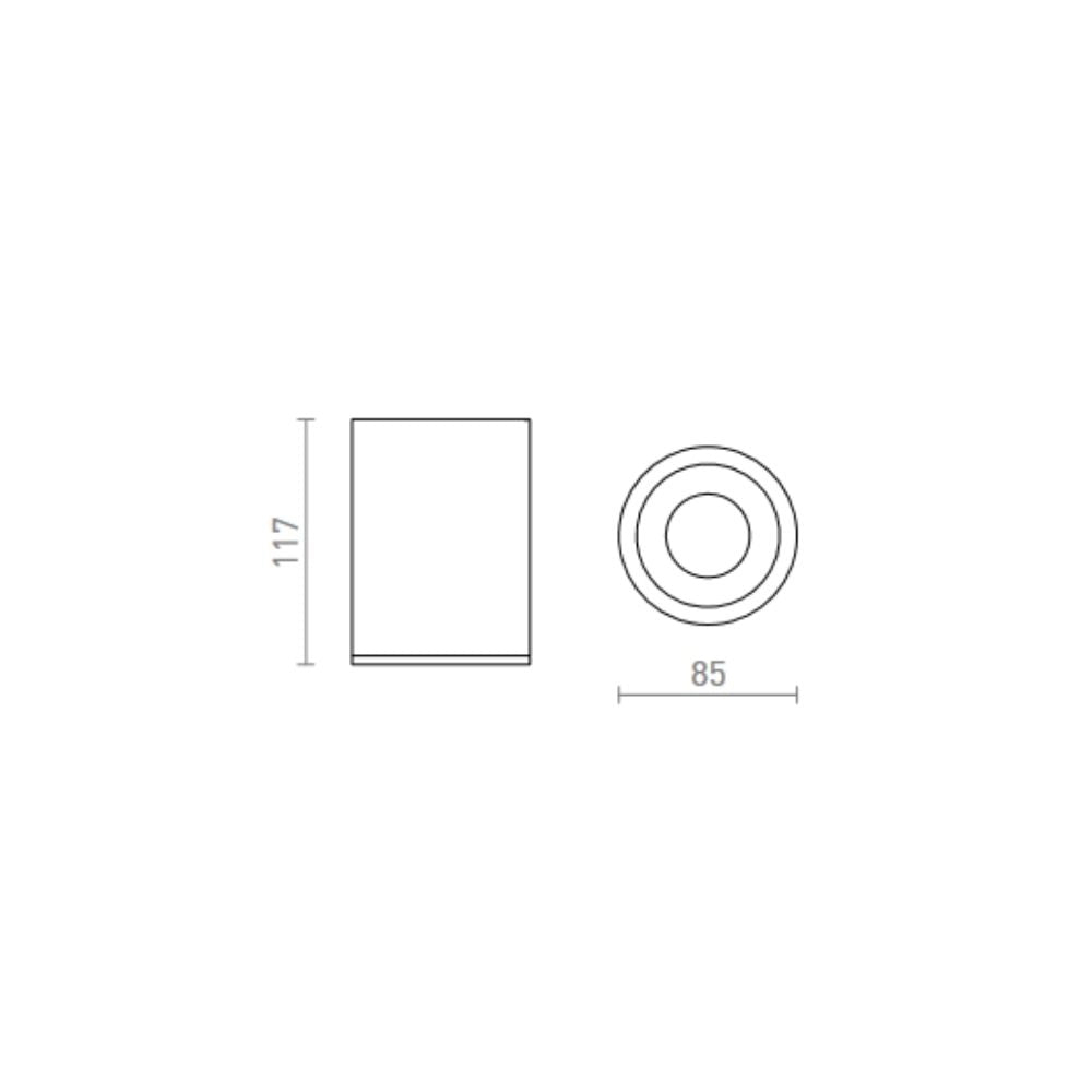 Faretto cilindrico EILEEN da soffitto bianco  230V GU10 7W IP65