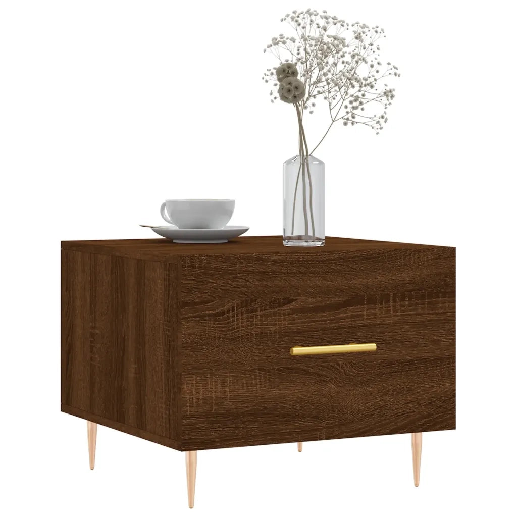 2 pz Tavolini salotto | Tavolino da caff¨¨ | Tavolino da Soggiorno Rovere Marrone 50x50x40 Legno Multistrato