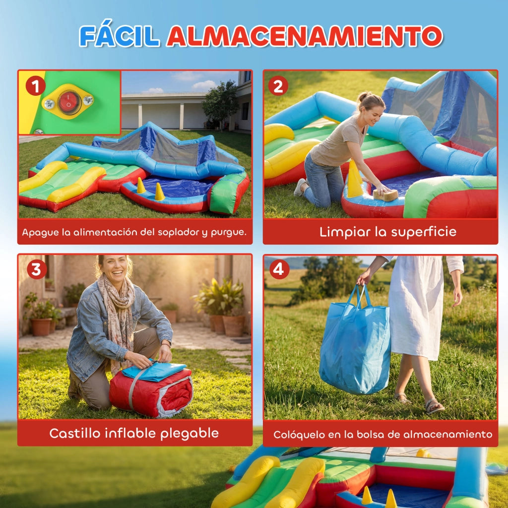 Castello Gonfiabile per Bambini con Gonfiatore ¨C Xylo ¨C Scivolo e Piscina Palline