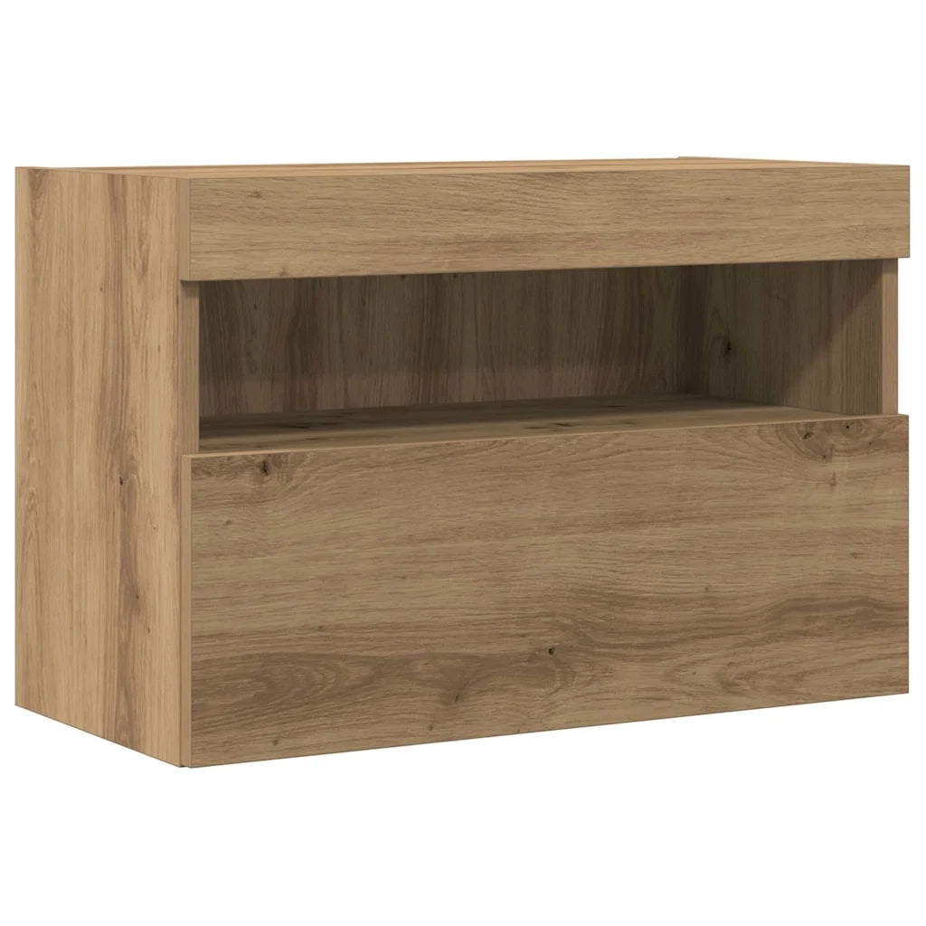 Mobile TV da parete 2 pcs rovere artigianale 60 x 30 x 40 cm 862209