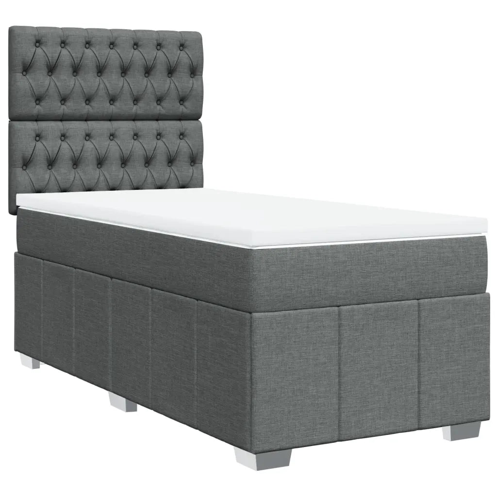 Giroletto a Molle con Materasso Grigio Scuro 90x200 cm Tessuto 3293859