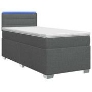 Letto con Box Spring, Materasso e LED Grigio Scuro 90 x 200 cm 3451848
