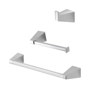 Set con appendino, porta rotolo e porta salviette a muro cromo Giza