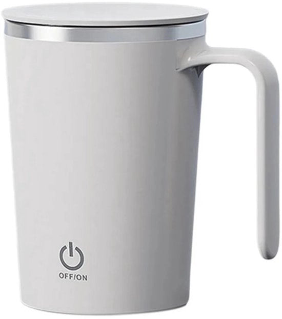 Spremutore per caffè da 400 ml - Chiusura a doppio click - Cappuccinatore automatico magnetico per polvere di caffè - Bianco