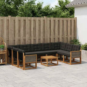 Set di divani da esterno 10 pz Naturale e Nero 3382220