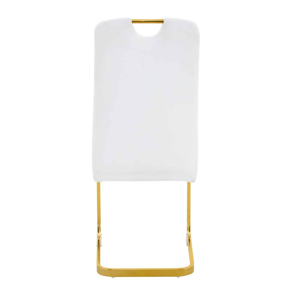 Sedia da Pranzo con Schienale Ergonomico e Piedini Antiscivolo in PU Bianco Moderno