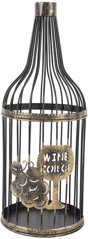 Conservatore di Bottiglie in Metallo a Forma di Bottiglia - Capacità 60 Bottiglie - Decorazione Rurale - Ricordi di Vino - Ideale Regalo - Raccoglitore di Bottiglie di Vino