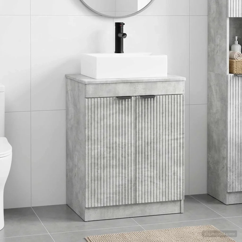 Set di mobili per il bagno Grigio Cemento Legno ingegnerizzato 3404243