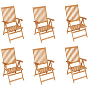 Sedie da Giardino 6 pz con Cuscini Grigi in Massello di Teak 3065561