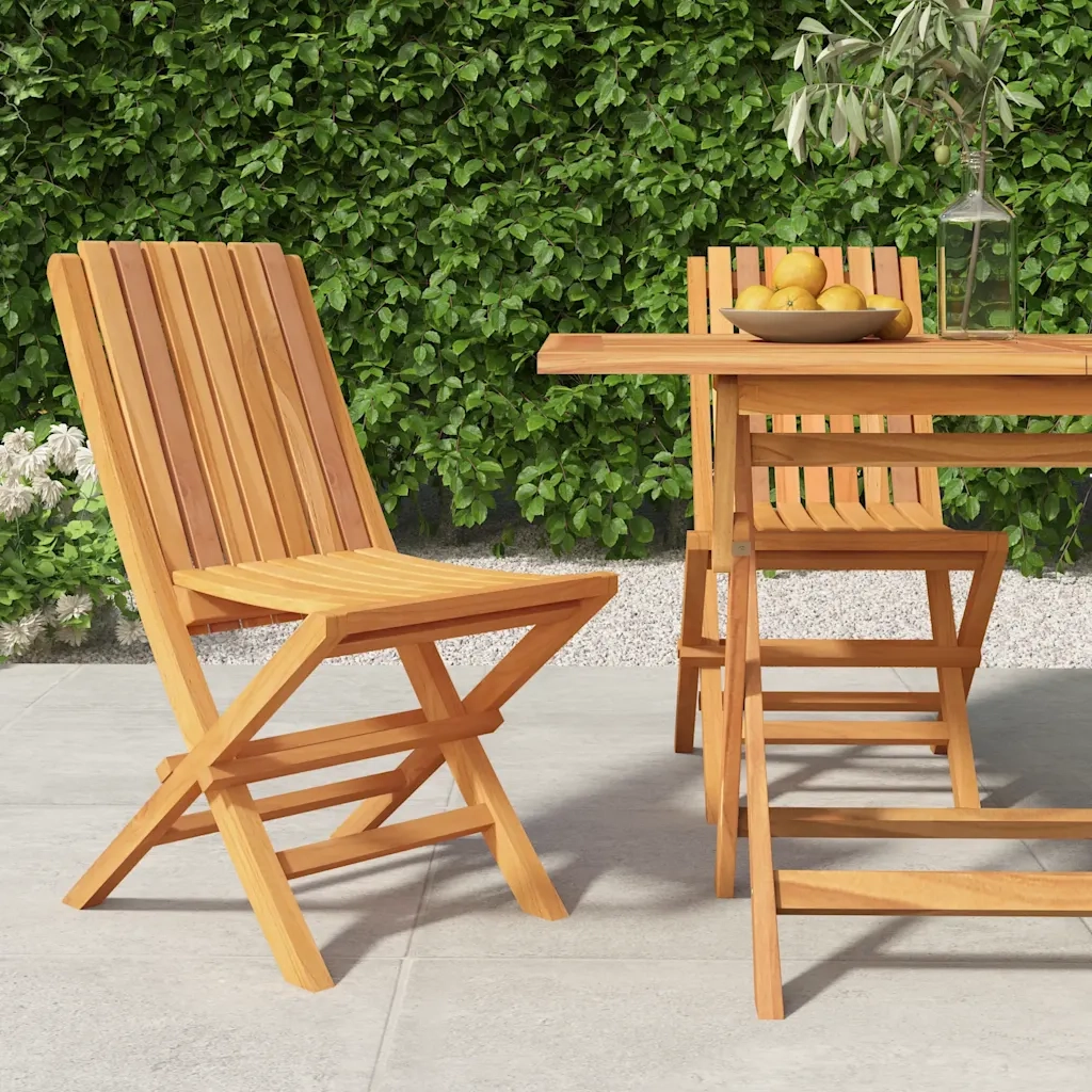Sedie da Giardino Pieghevoli 2pz 47x47x89cm Legno Massello Teakcod mxl 81924