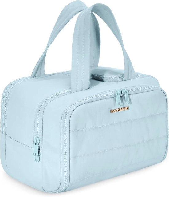 Organizzatore di trucco leggero per donne – con maniglia, blu