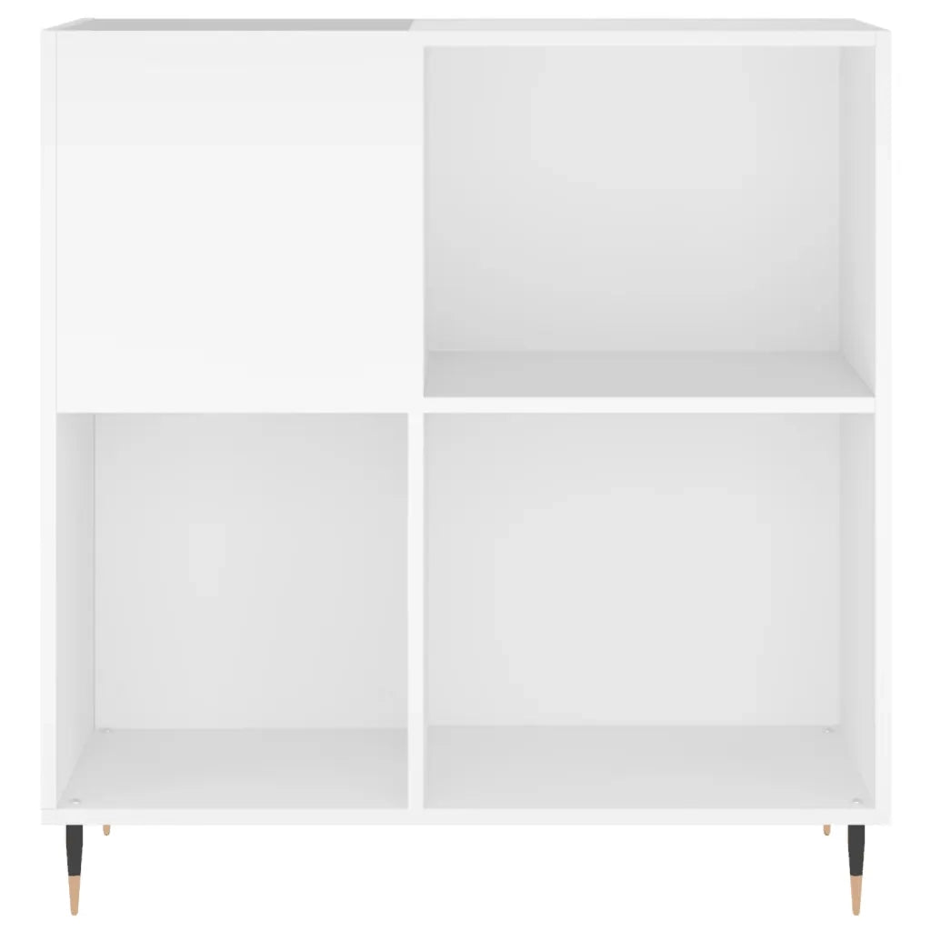 Mobile porta dischi spazioso e classico 84,5 x 38 x 89 cm robusto mobile in stile industriale in legno bianco 02_0049159