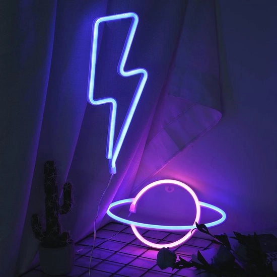 Luce Neon LED per Decorazione - Illuminazione Neon Flessibile con Batteria e Connettore USB - Ideale per Feste, Compleanni, Matrimoni e Camere dei Bambini