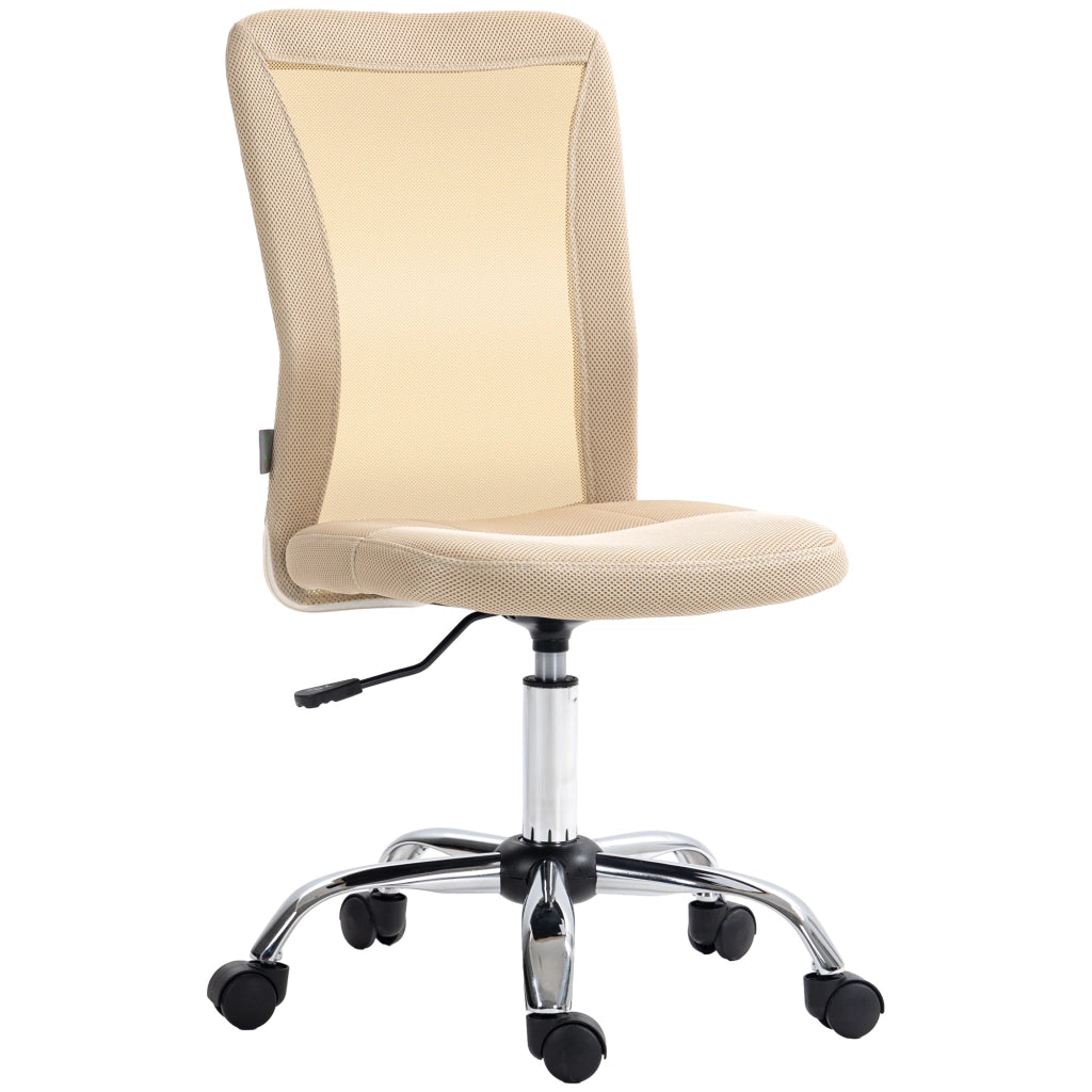 Sedia da ufficio girevole senza braccioli in rete ¨C Zephmum ¨C Beige 43x58x90-100 cm