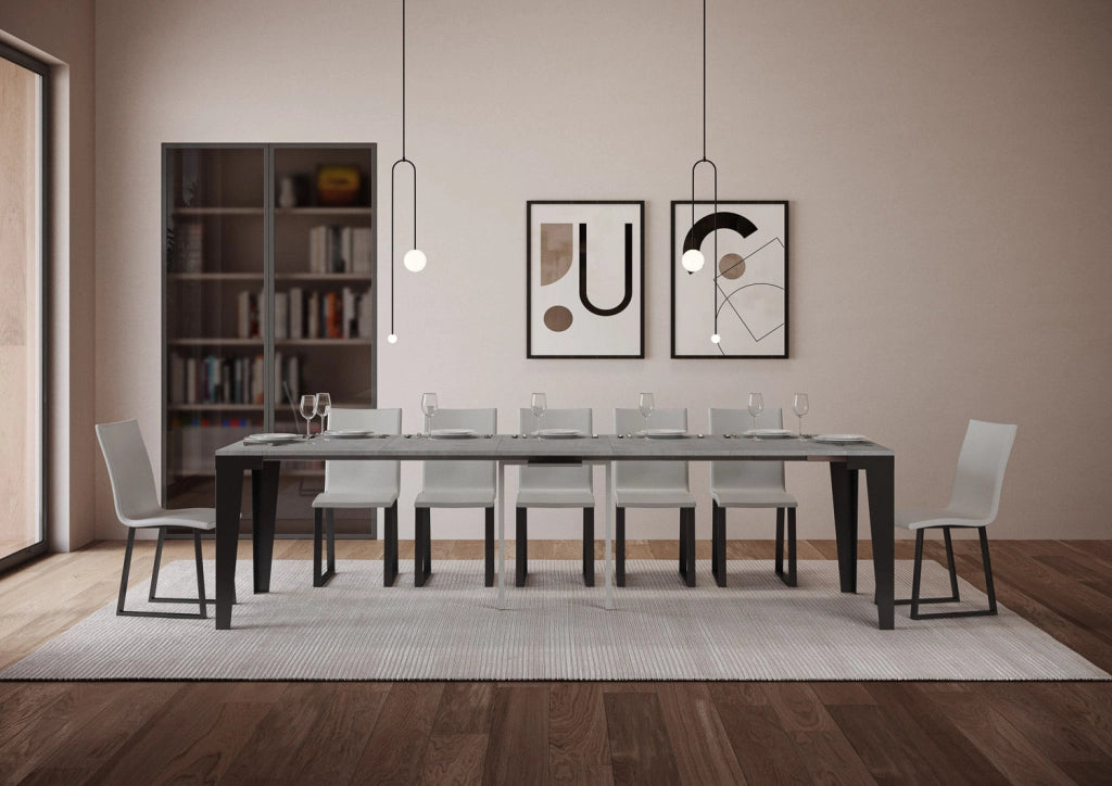 Consolle Allungabile 90-300x40x77 cm in Nobilitato Grigio