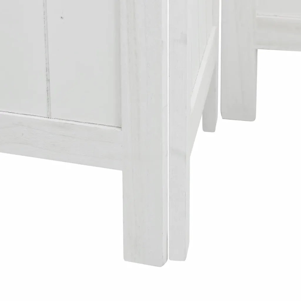 Divisorio Ambienti | Divider per stanze | Paravento 4Pannelli Bianco Legno Massello di Paulownia