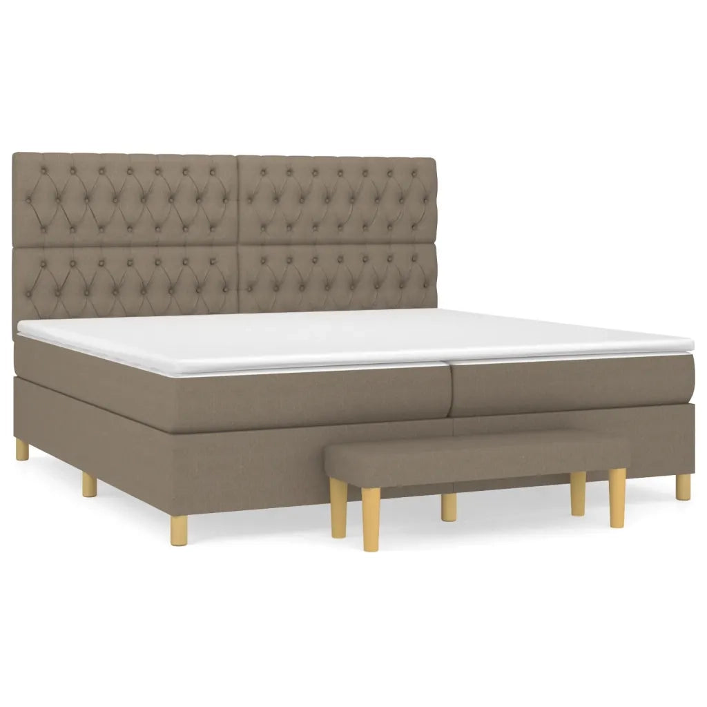 Giroletto a Molle con Materasso Tortora 200x200 cm in Tessuto 3137425