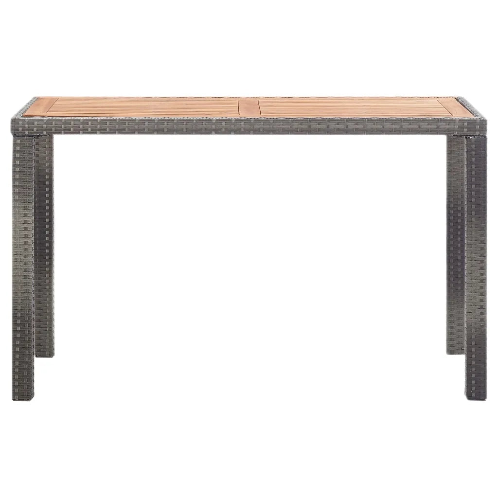 Tavolo Giardino Antracite e Marrone 123x60x74cm Acacia Massello cod mxl 55349