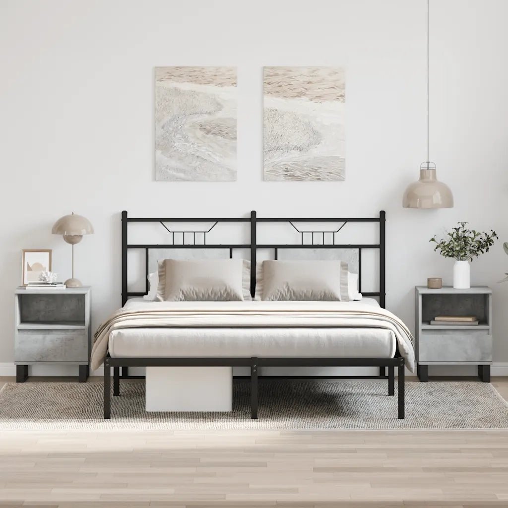 Comodini 2pz-Set di 2 Tavolino da notte Grigio Cemento 40x35x50 cm in Legno Multistrato 611744
