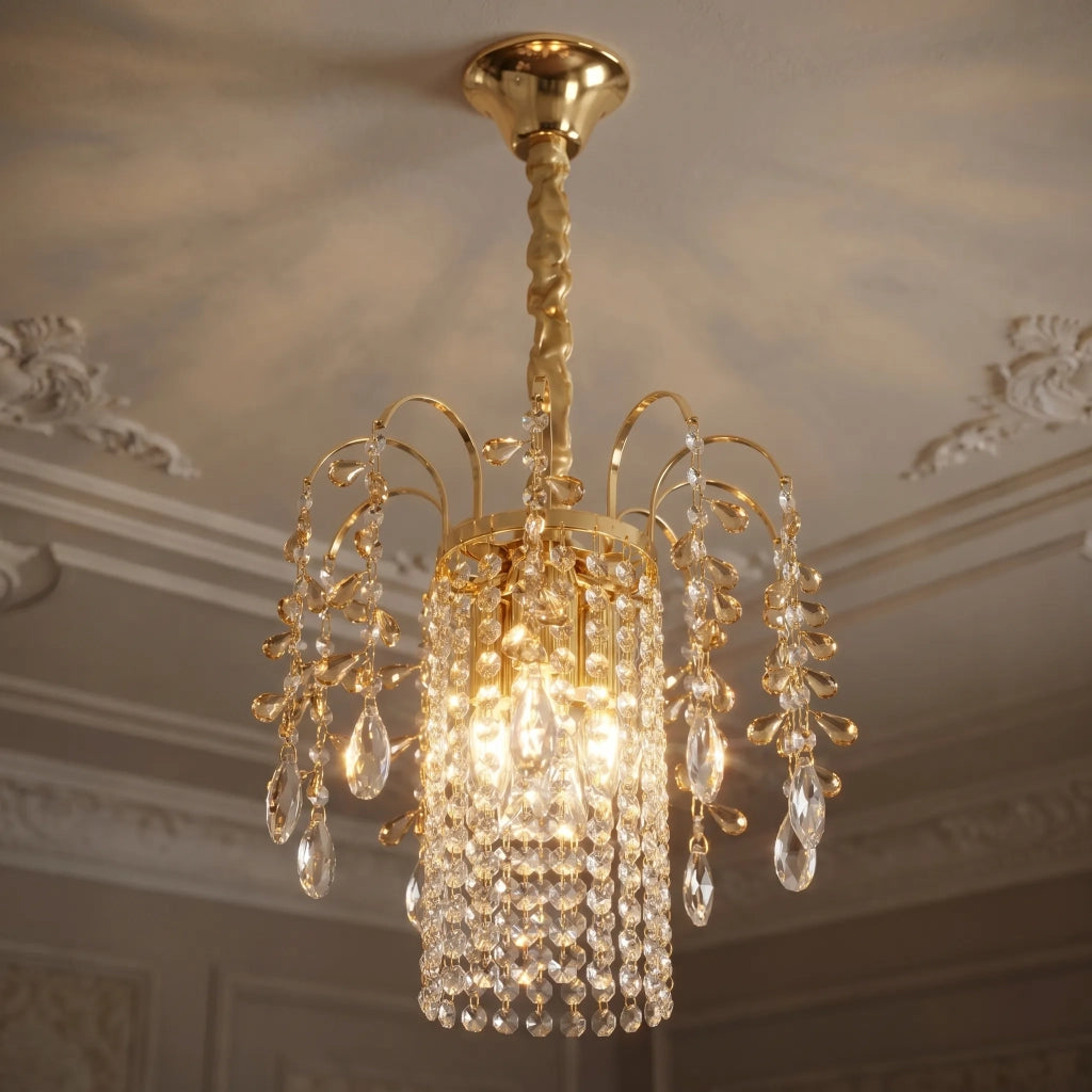 Lampada A Sospensione In Cristallo Swe090-cp 30cm Gold