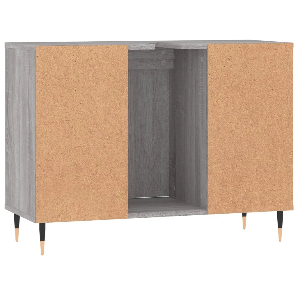 Mobile da Bagno Grigio Sonoma 80x33x60 cm in Legno Multistrato 831626