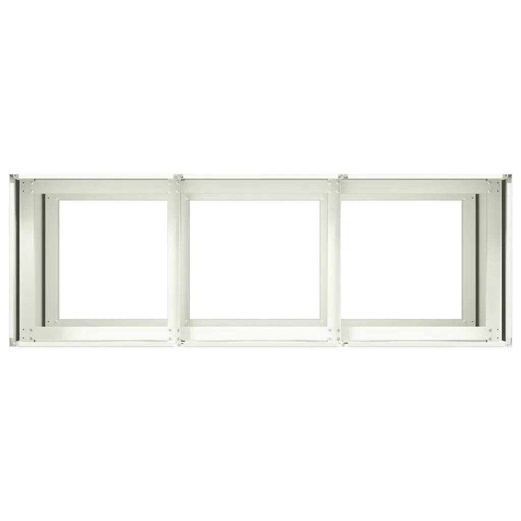 Fioriera-Vaso-Contenitore per Piante Bianca 120x40x80 cm in Acciaio Laminato a Freddo
