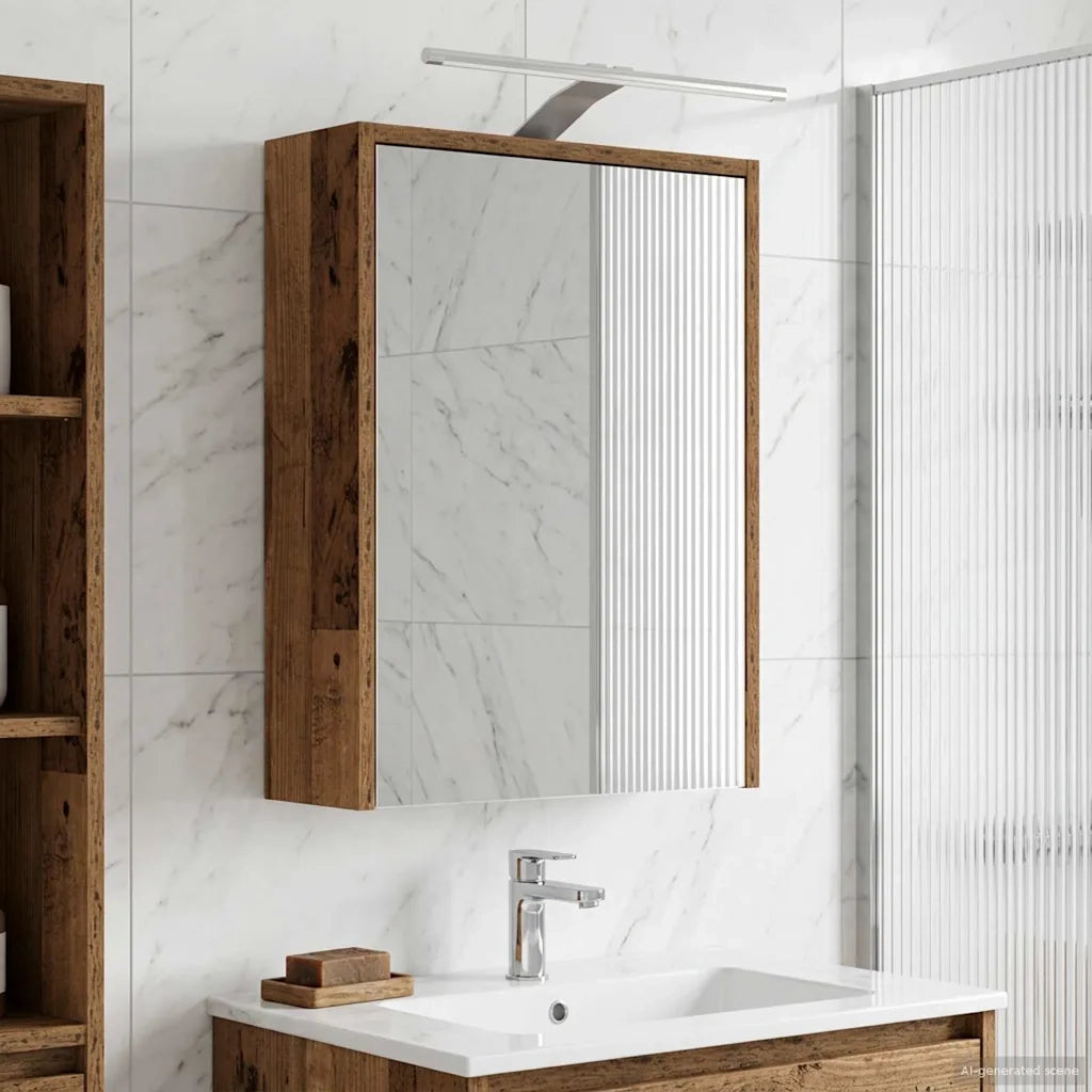 Mobiletto per specchio da bagno Legno vecchio 43 x 16 x 62.5 cm