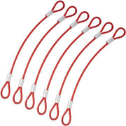 Cavo di Sicurezza a Doppia Lusso - Flessibile - Rame Inox - Rosso - 6 Pezzi - 20,5 cm - 3mm di Diametro