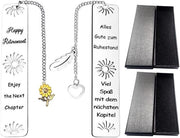 Wijzers in Rostof Acciaio Inossidabile - Etichette - Scatole Regalo - Stile - Regali di Natale - 2 Pezzi - Portabiblioteca
