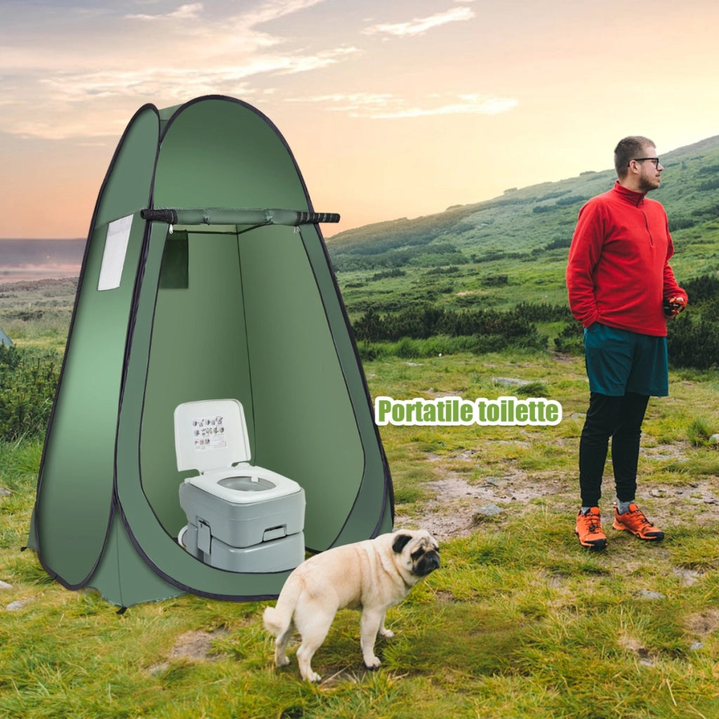 Tenda spogliatoio da esterno ad apertura istantanea Pop-up portatile per campeggio, spiaggia, doccia 120x120x190cm Verde-Tende