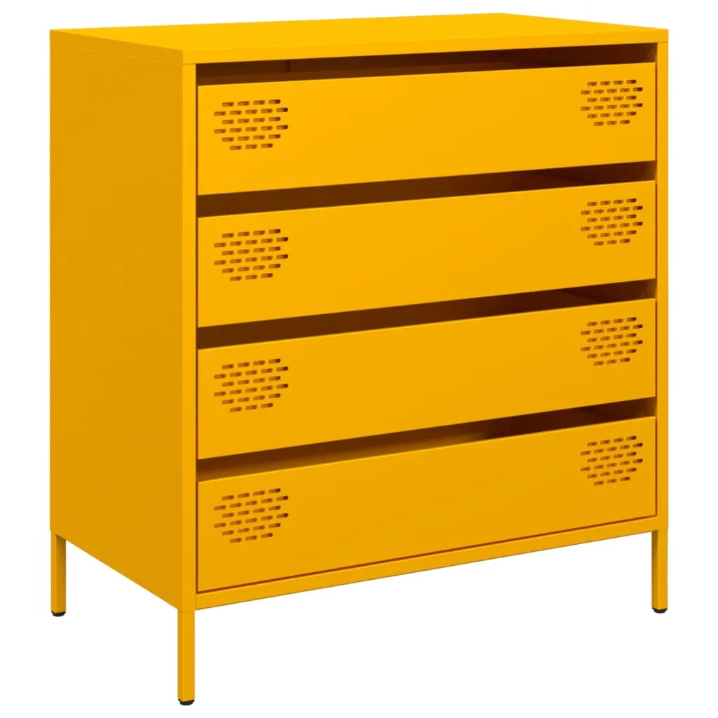 Credenza-Buffet-Armadio da cucina Giallo Senape 68x39x73,5 cm Acciaio Laminato a Freddo 147196