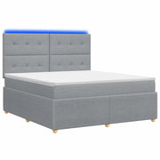Letto Box Spring LED con Materasso Grigio Chiaro 160 x 200 cm 3455895