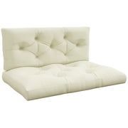 Cuscino del sedile Cuscino cuscino del sedile; con cuciture a bottoni; 120 x 80 x 12 cm; bianco crema