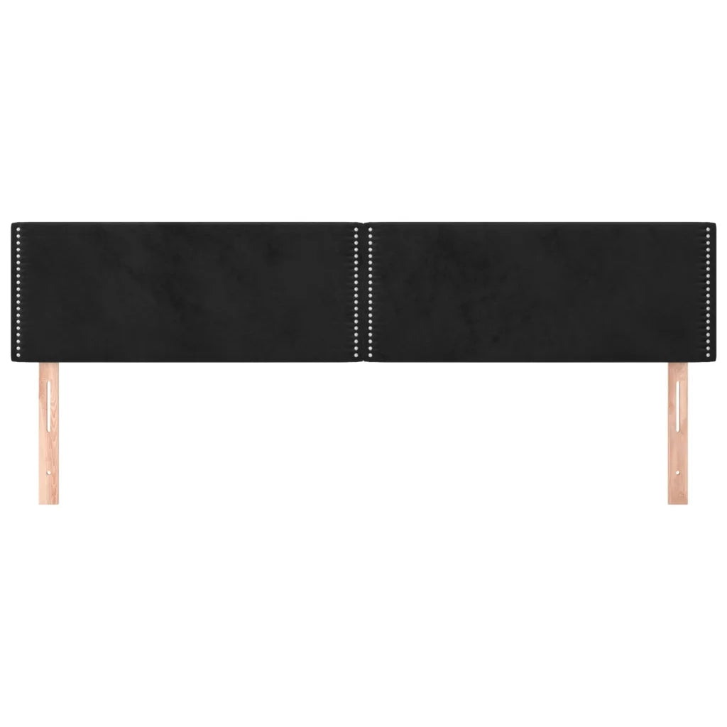 Testiera | Testata Nera 200x5x78/88 cm in Velluto