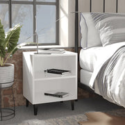Comodini con Gambe in Metallo 2 pz Bianchi 40x30x50 cm cod mxl 53493