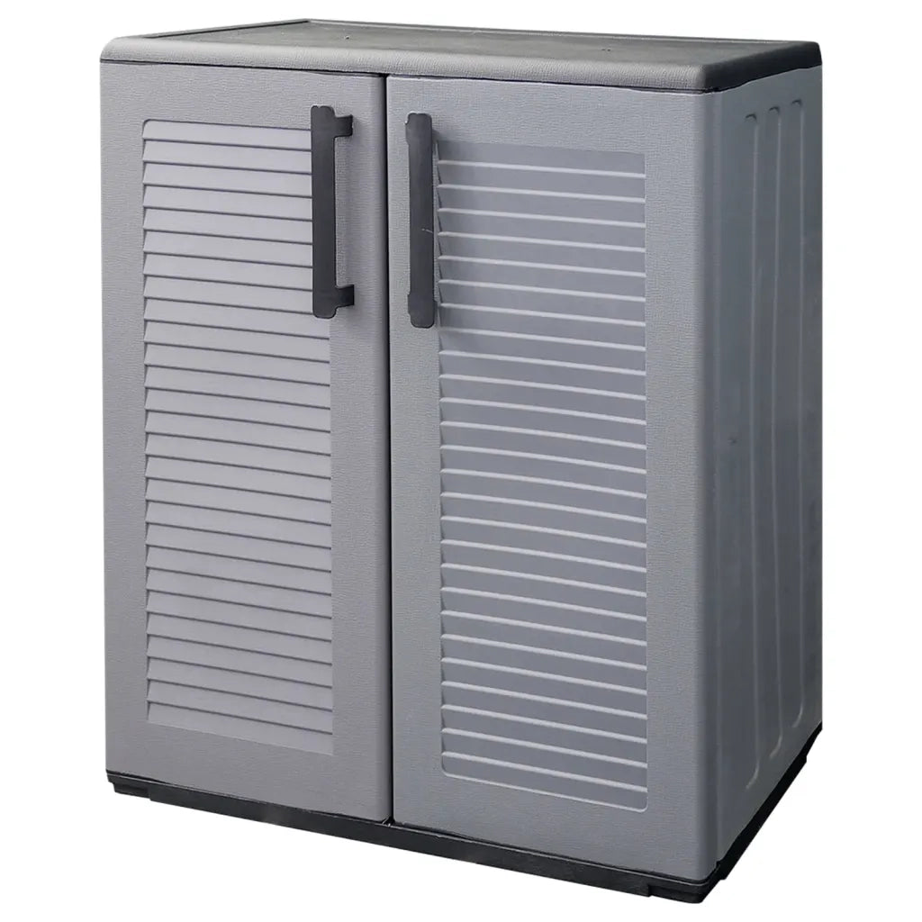 Armadio da Giardino Grigio e Nero 68x37x84 cm in PP cod mxl 48393