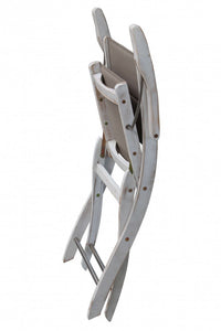 Sedia da Giardino Alexa Senza Braccioli 50x55x86 h cm in Legno di Legno di Acacia e Textilene Bianco