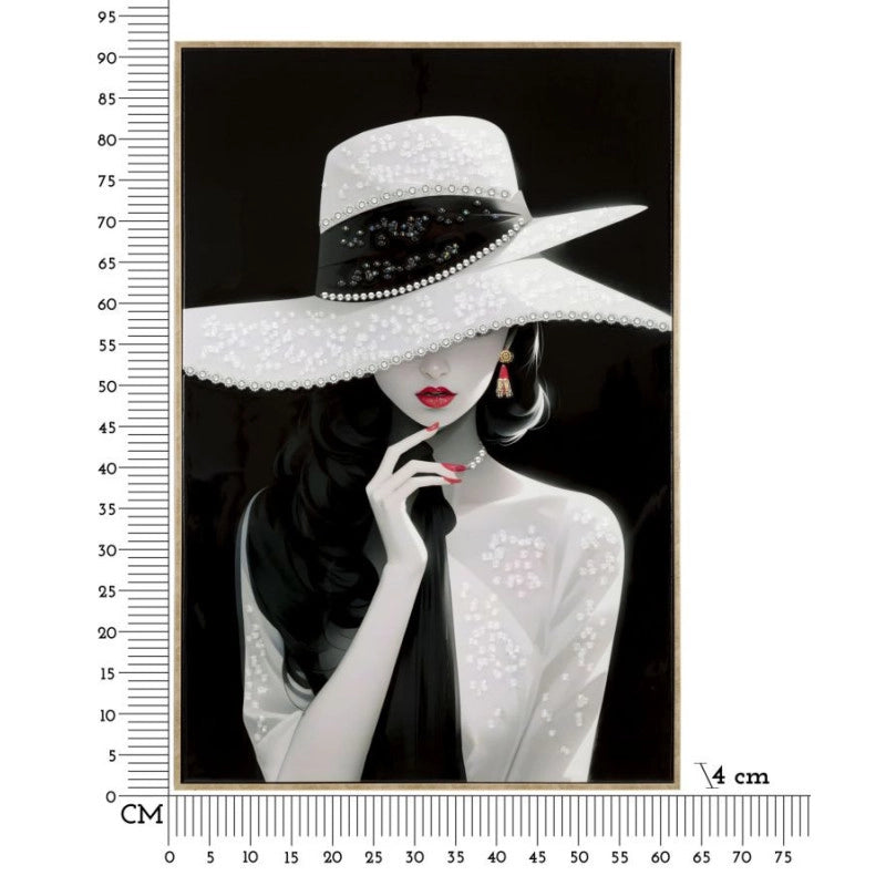Dipinto Su Tela Laccato Marty Con Cornice -a- cm 62x4x92