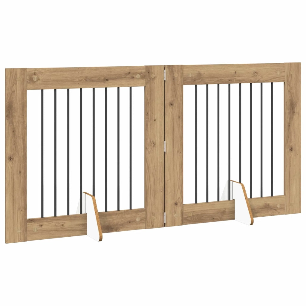 Cancello per cani con supporti 2 pcs Rovere Artigianale 892078