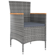 Sedie da Pranzo da Giardino 4 pz in Polyrattan Grigio 316696