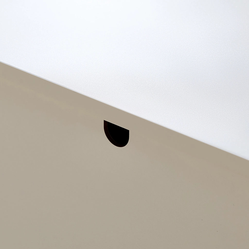 Credenza 160x40x81.5 cm con 3 cassetti e 2 ante in MDF bianco