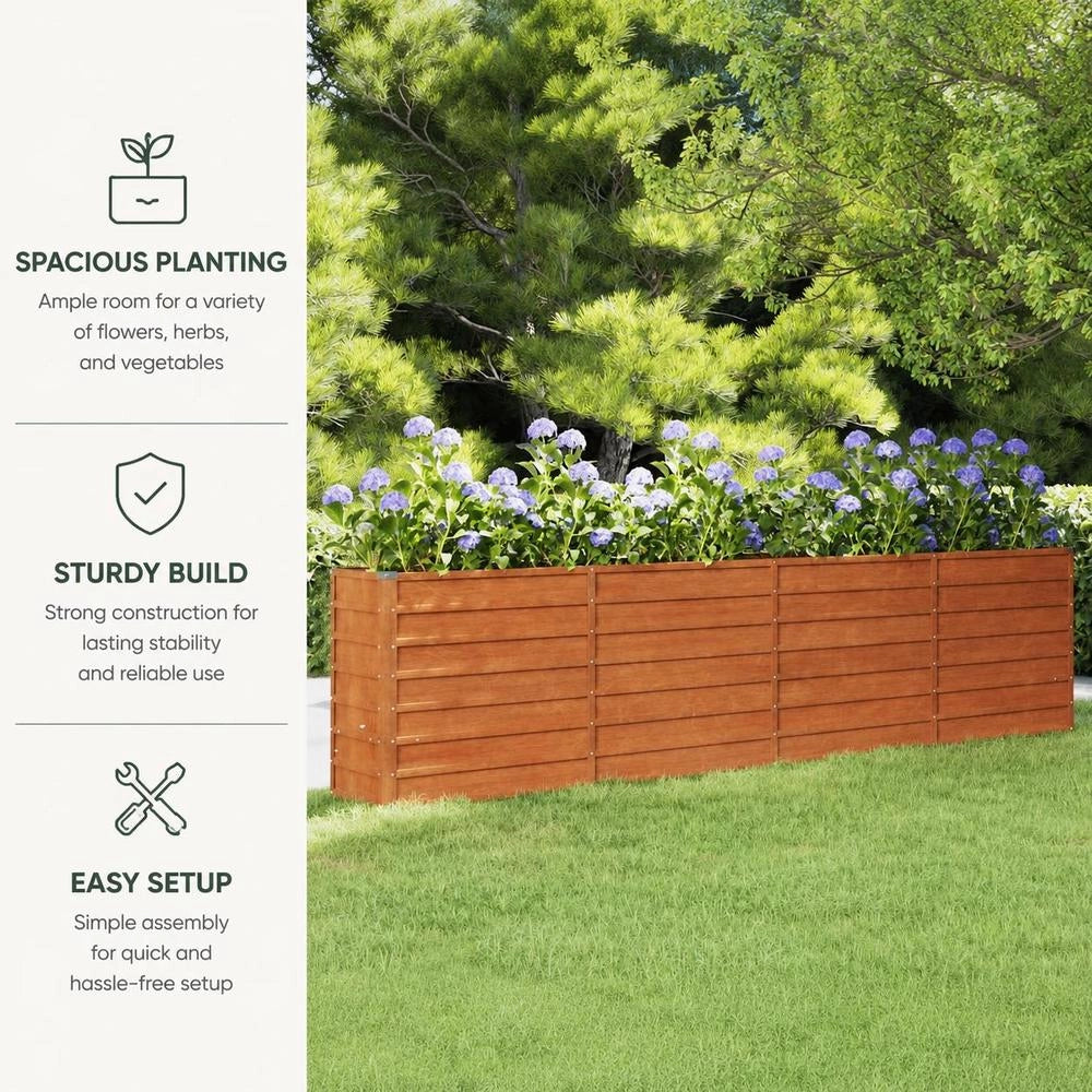 Rusty Raised Bed 320x40x77 Cm Corten Steel