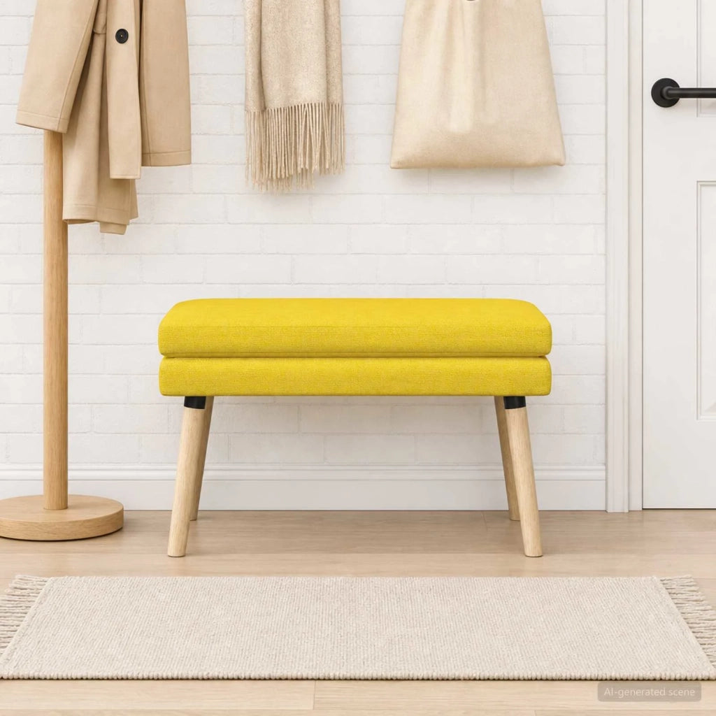 Panchina a doppio strato Giallo Chiaro 80 x 40 x 47 cm Tessuto 42038441