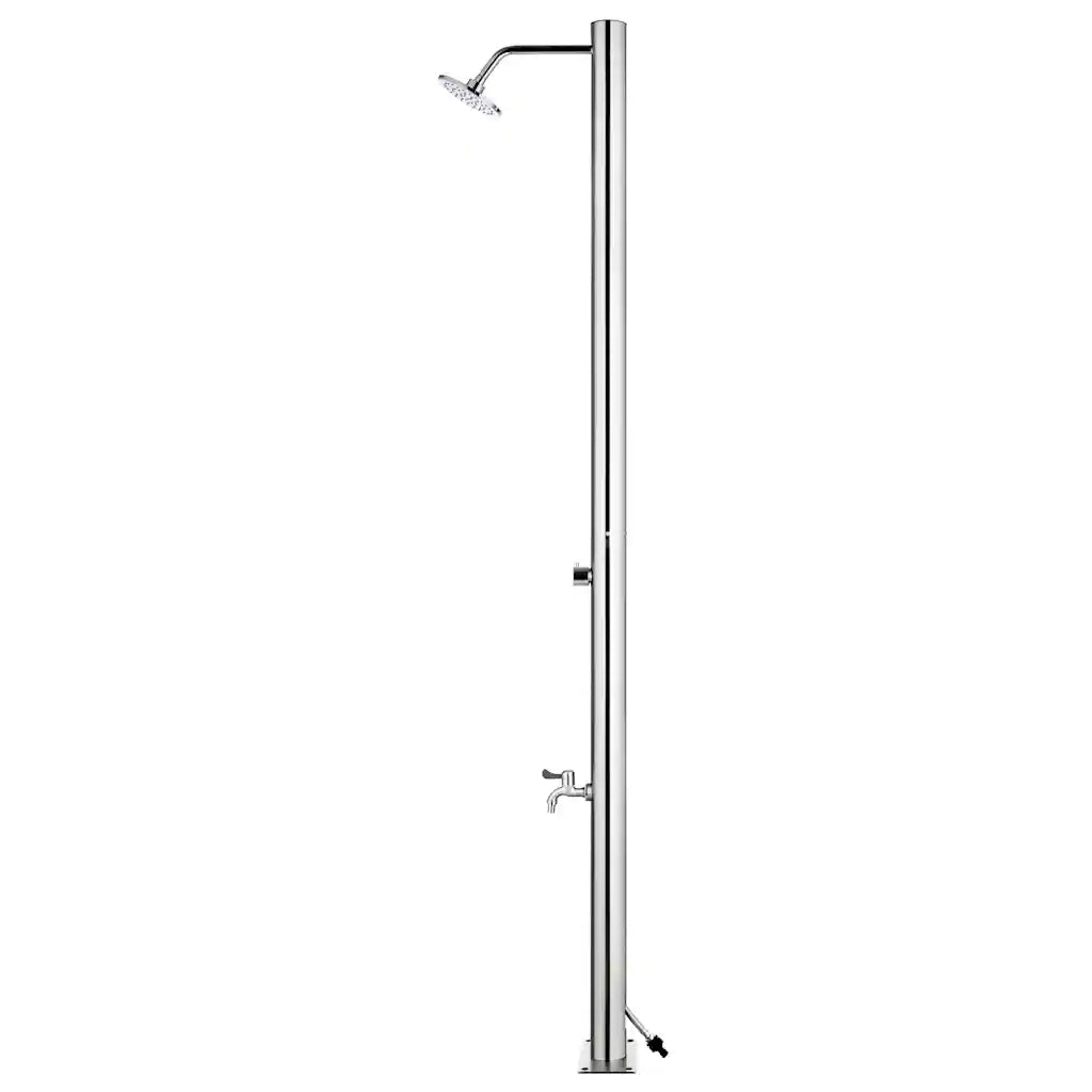 Doccia da Giardino con Base Marrone 220 cm in Acciaio Inox cod mxl 53757