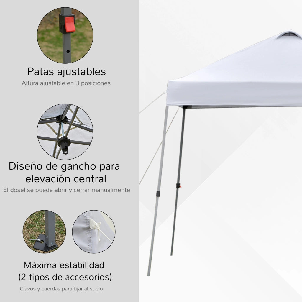 Gazebo Pieghevole 3x3m ¨C Zephmum ¨C Bianco, Acciaio, con Ruote e Borsa di Trasporto
