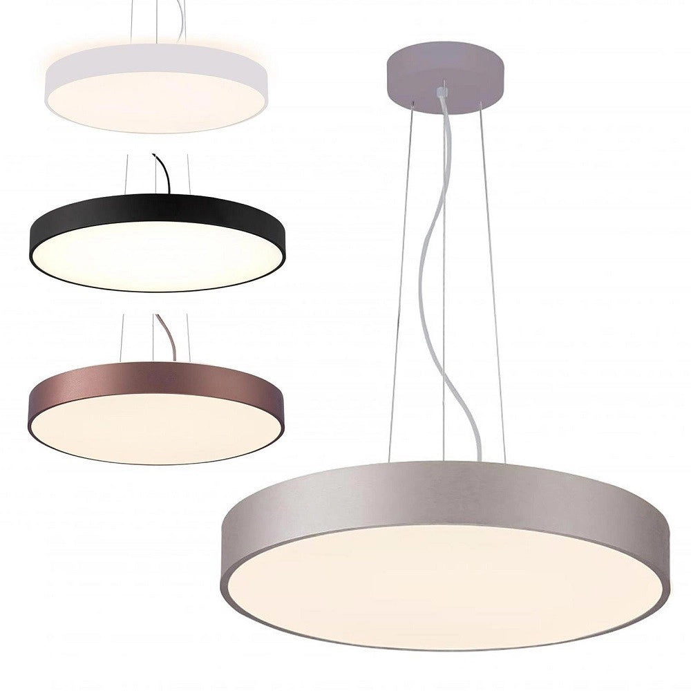 Trade Shop - Lampadario Cerchio 80 Cm Led 95 W Lampada Up Down Sospensione 2 Temperature Luce -